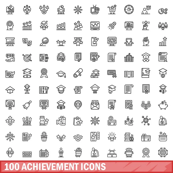 100 Başarı Simgesi Belirlendi Beyaz Arkaplanda Izole Edilmiş 100 Başarı — Stok Vektör
