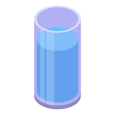 Su camı yüzlü, ikon izometrik vektörü boyuyor. Çocuk partisi. Yüz kedisi