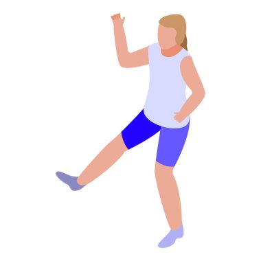 Dans et akrobat ikonu izometrik vektörü. Erkek adam. Vücut sporu
