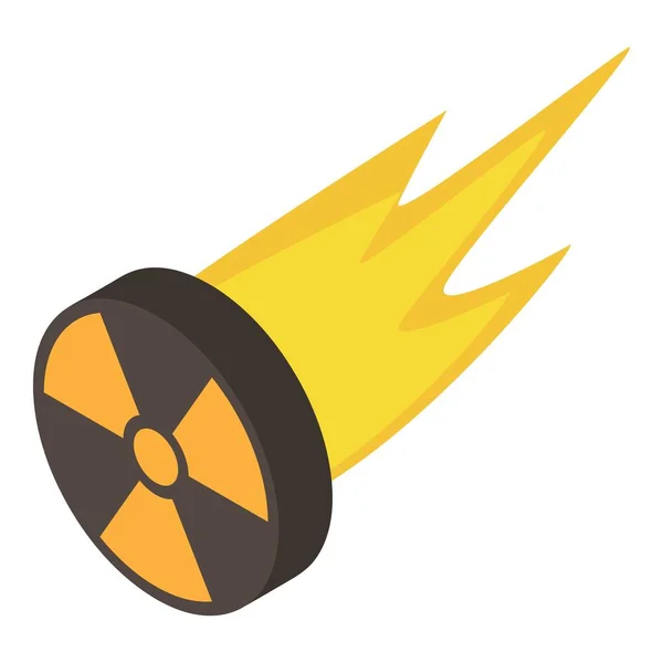 Изометрический Вектор Значка Радиоактивного Загрязнения Огненный Символ Радиоактивной Опасности Загрязнение — стоковый вектор