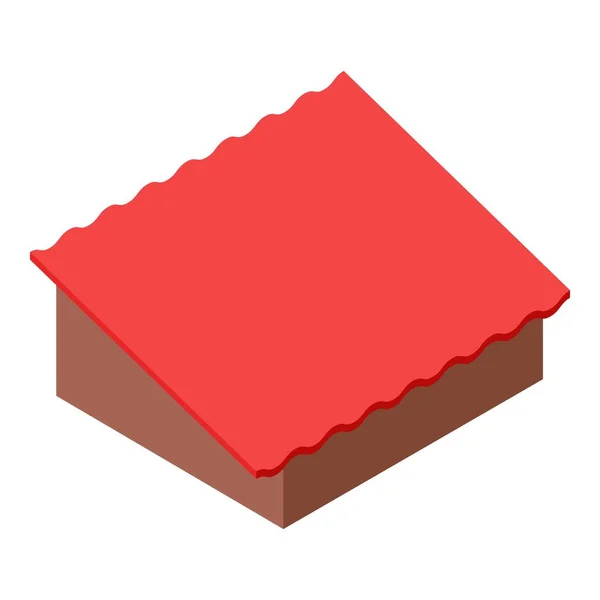 Icona Del Tetto Rosso Vettore Isometrico Nuovo Tetto Rosso Moderno — Vettoriale Stock