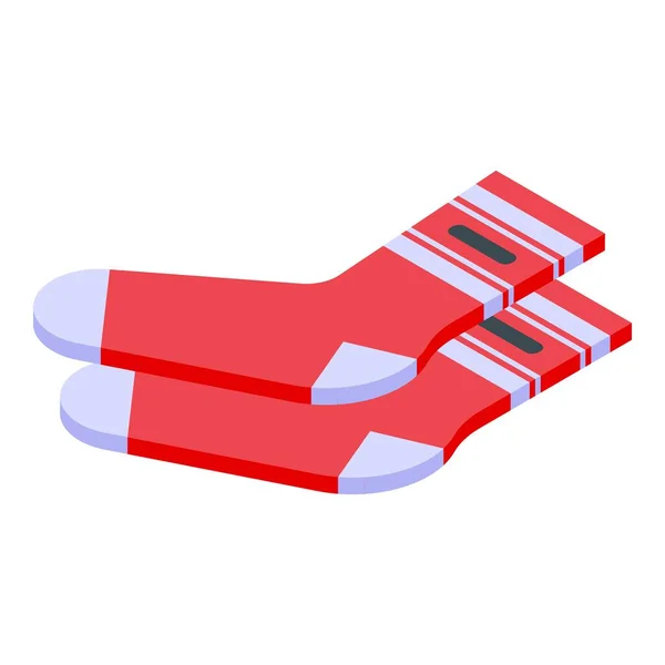Rode Sok Pictogram Isometrische Vector Schattig Paar Voedselmode — Stockvector