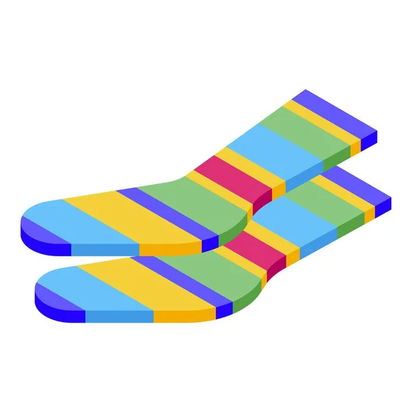 Chaussettes Colorées Icône Vecteur Isométrique Joli Pied Mode Drôle — Image vectorielle