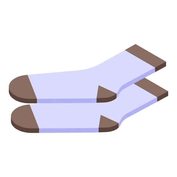 繊維ソックスアイコン等角ベクトル 冬の靴下 ペアアクセサリー — ストックベクタ