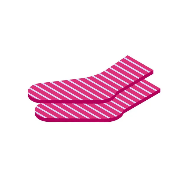 Ριγέ Κάλτσες Εικονίδιο Ισομετρική Διάνυσμα Ωραίο Ζευγάρι Πόδι — Διανυσματικό Αρχείο