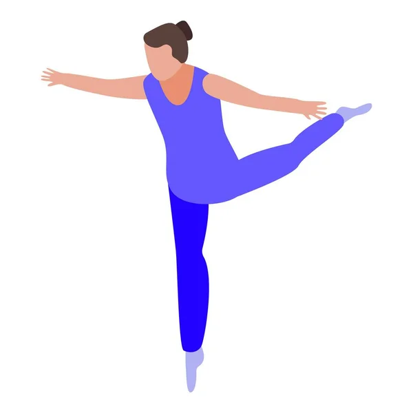 Χορός Acrobat Εικονίδιο Ισομετρική Διάνυσμα Γυναικεία Τέχνη Αθλητισμός Σώματος — Διανυσματικό Αρχείο