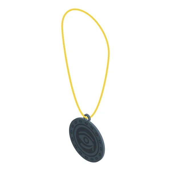 Icône Amulette Noire Vecteur Isométrique Magie Japonaise Culture Viking — Image vectorielle