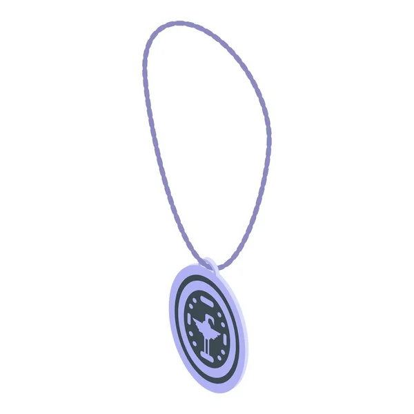 Icône Amulette Argent Vecteur Isométrique Japon Magique Timbre Main — Image vectorielle