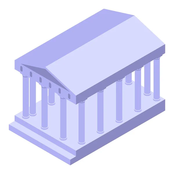 Ikona Řeckého Chrámu Izometrický Vektor Historie Řecka Klasická Kultura — Stockový vektor