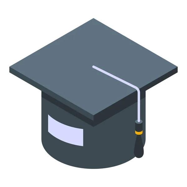Imparare Cap Icon Vettore Isometrico Diploma Universitario Cappello Studente — Vettoriale Stock