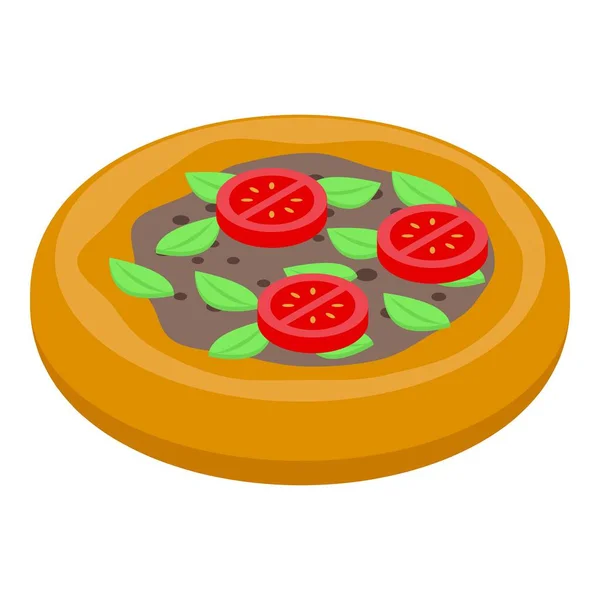 Tomate Khachapuri Icône Vecteur Isométrique Cuisine Dîner Fromage — Image vectorielle