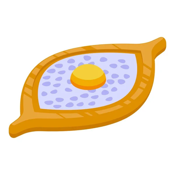 Protein Khachapuri Ikon Izometrik Vektörü Yemek Pişirme Peynir Yemeği — Stok Vektör