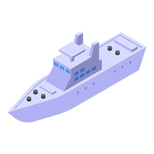 Icono Nave Militar Vector Isométrico Guardia Costera Aire Rescate — Vector de stock