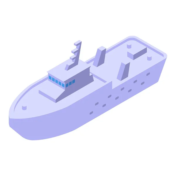 Ícone Transporte Marítimo Vetor Isométrico Guarda Costeira Navio Salvamento — Vetor de Stock