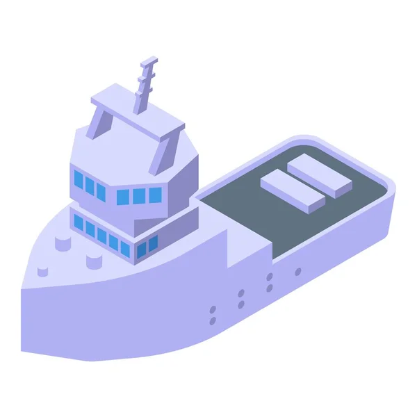 Icône Sauvetage Navire Vecteur Isométrique Garde Côtière Sécurité Juridique — Image vectorielle