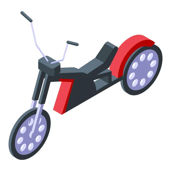 Chopper Biker Icon Isometric Vector Travel Ride Sport Road — Stock Vector