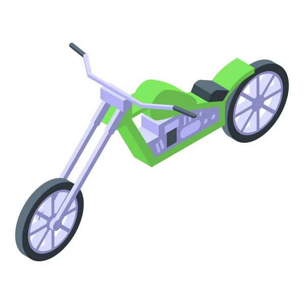 Πράσινο Εικονίδιο Ελικόπτερο Ισομετρική Διάνυσμα Μηχανή Ποδηλασίας Βόλτα Ποδήλατο — Διανυσματικό Αρχείο
