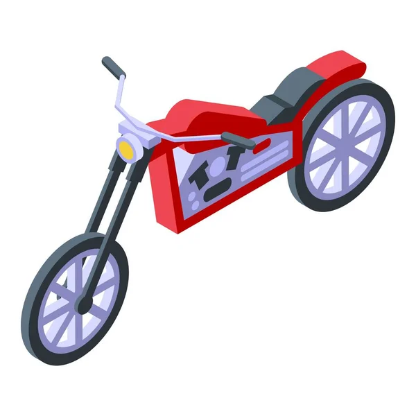 Kırmızı Motosiklet Ikonu Izometrik Vektörü Helikopter Yolculuğu Yol Bisikleti — Stok Vektör