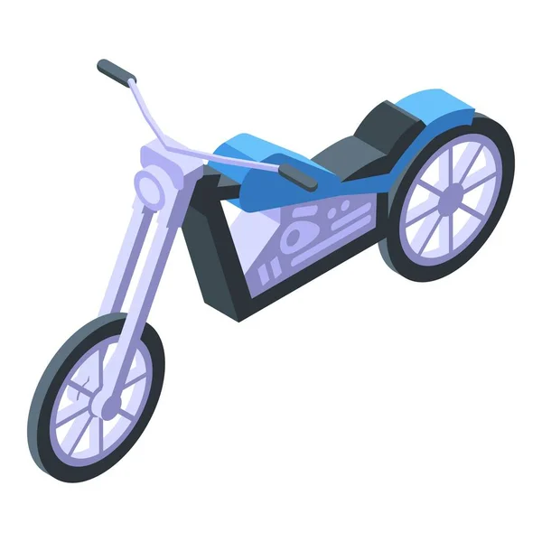 Blue Bike Icon Isometric Vector Biker Ride People Road — Stock Vector