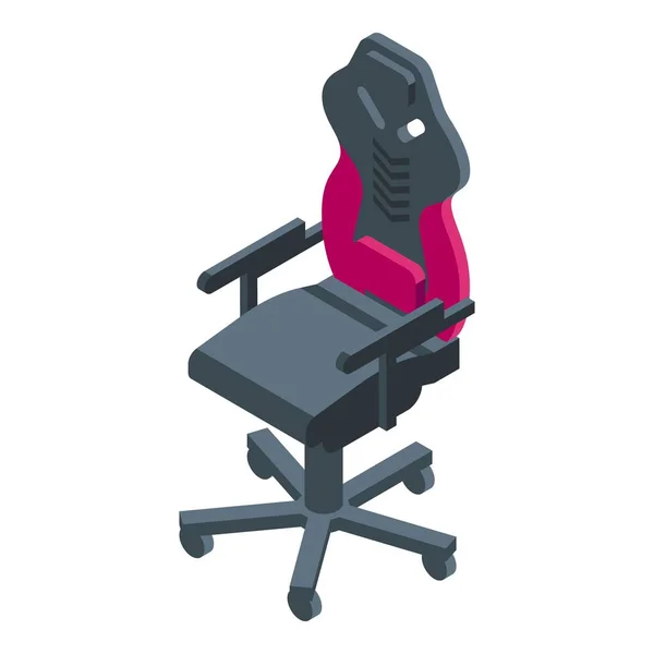 Ikona Gracza Siedzącego Wektor Izometryczny Meble Krzesło Monitor Strumieniowy — Wektor stockowy