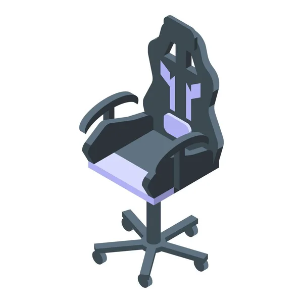 Ícone Cadeira Jogo Frontal Vetor Isométrico Assento Jogador Streamer — Vetor de Stock
