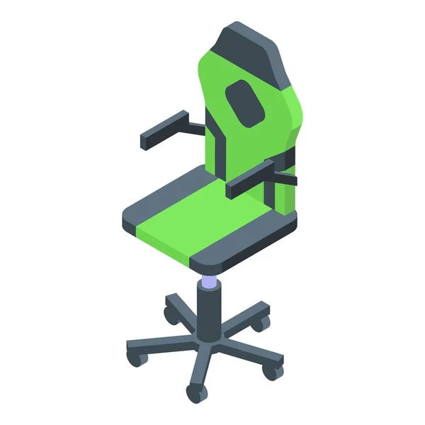 Streamer Stuhl Symbol Isometrischen Vektor Spielmöbel Zurück Computer — Stockvektor