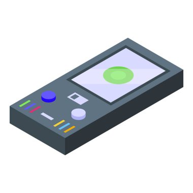 Para birimi detektör ikon izometrik vektörü. Para finansmanı. Makine ekipmanları