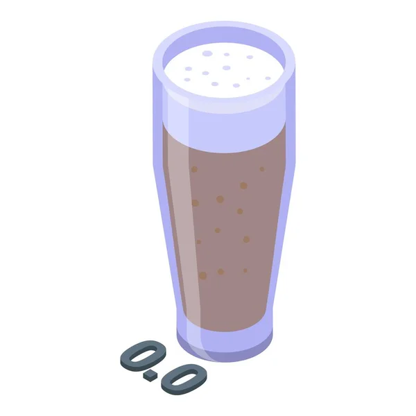 Ikone Des Alkoholfreien Bieres Isometrischer Vektor Glasflasche Vorhanden Becher Gruppe — Stockvektor
