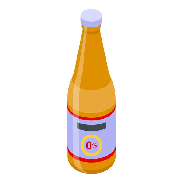 Ikon Minuman Bir Non Alkohol Adalah Vektor Isometrik Botol Kaca - Stok Vektor