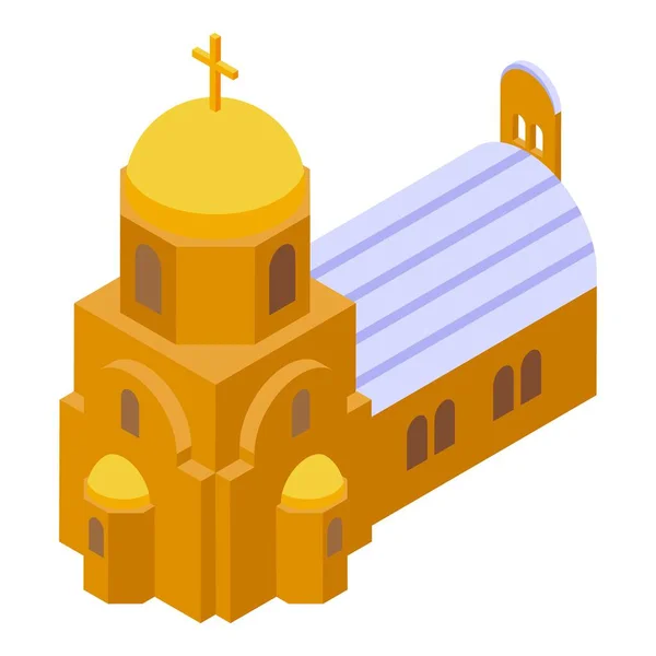 Icona Della Chiesa Jordan Vettore Isometrico Viaggi Nazionali Deserto Cittadino — Vettoriale Stock