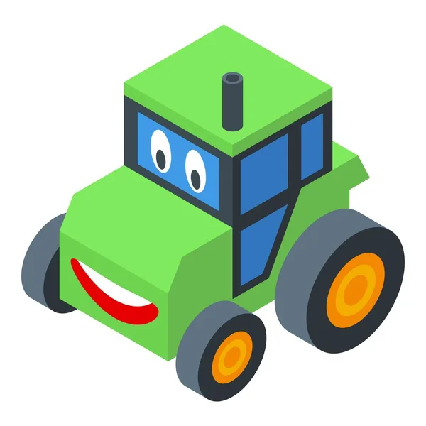 Tractor Icon Isometric Vector Radio Toy Digital Play — Stock Vector