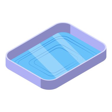 Stadyum ikonu izometrik vektörü. Buz pateni pisti. Kar kaykayı