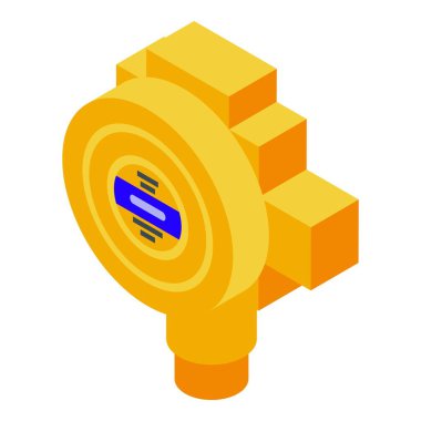 Gaz dedektörü izometrik vektörü. Kaza enstrümanı. Ev sigarası