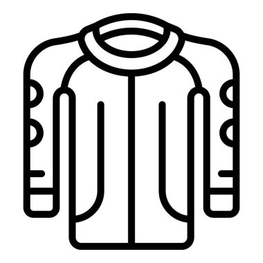 Moda ceketi ikonu ana hatları vektörü. Bisiklet üniforması. Deri ceket.