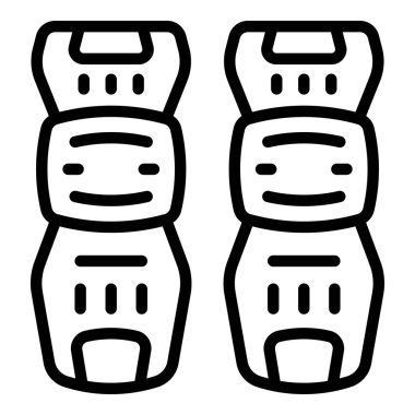 Diz koruma ikonu ana hat vektörü. Güvenlik teçhizatı. Giyinen adamlar