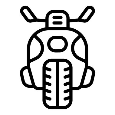 Bisiklet simgesi ana hat vektörü. Moda bisikleti. Güvenlik malzemesi.