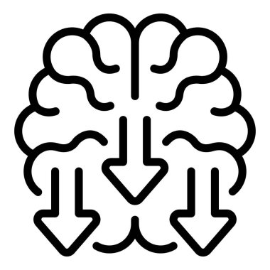 Beyin fırtınası zihinsel ikon ana hatları vektörü. İş stresi. Sağlık görevlisi