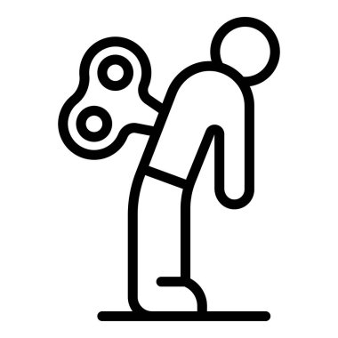 Anahtar yakma simgesi ana hatları vektörü. İş çalışanı. Çok meşgulüm.