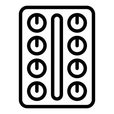 Hap ikonu ana hatları vektörü. Zihinsel stres. Üzücü aşırı yüklenme