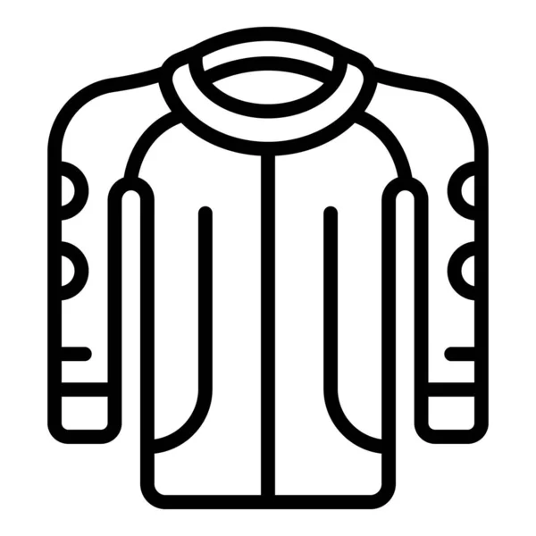 Вектор Контура Значка Модной Куртки Байкерская Форма Кожаная Куртка — стоковый вектор