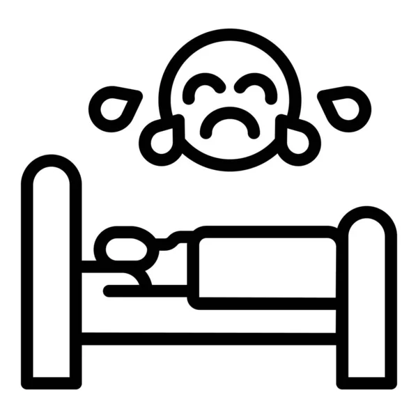Burnout Sleep Icon Outline Vector Job Character Work Stress — Stock Vector