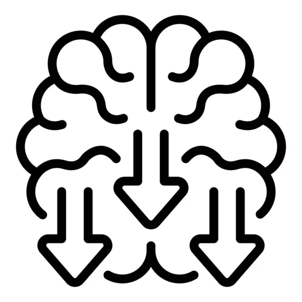 Brainstorming Mental Icon Outline Vektor Arbeitsstress Gesundheitsperson — Stockvektor