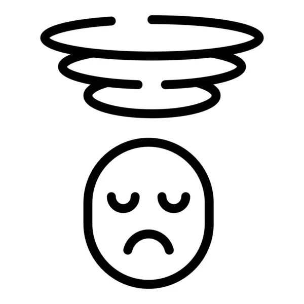 Sovraccaricare Triste Icona Contorno Vettore Stress Burnout Persona Stanca — Vettoriale Stock