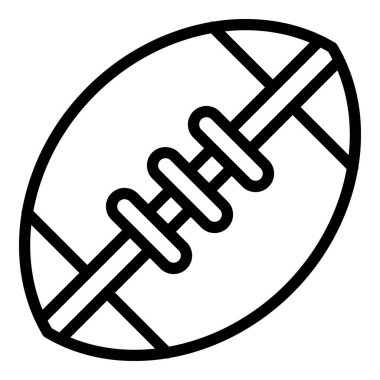 Amerikan futbol topu ikonu ana hat vektörü. Spor malzemeleri. İç mağaza