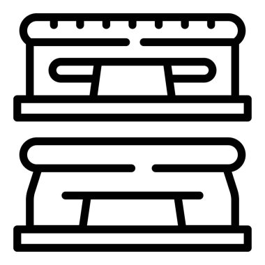 Fitness duruşu ikon ana hatları vektörü. Dükkan. Öğretici