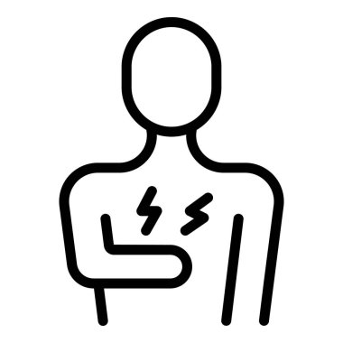 Hastane hasta ikonu ana hatları vektörü. Tıbbi hastalık. Kardiyo elemanı