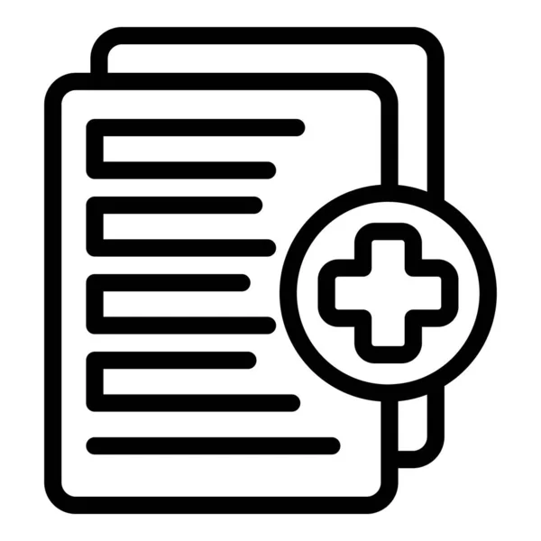 Carte Médicale Icône Contour Vecteur Assurance Maladie Soins Hospitaliers — Image vectorielle