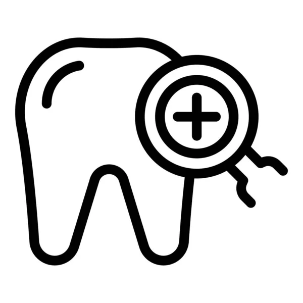 Ikona Opieki Dentystycznej Zarys Wektora Karta Medyczna Pacjent Zdrowia — Wektor stockowy