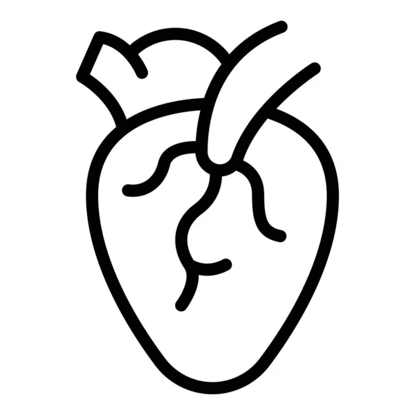 Obrysový Vektor Ikony Pacienta Srdcem Kardiochirurgie Lékař — Stockový vektor