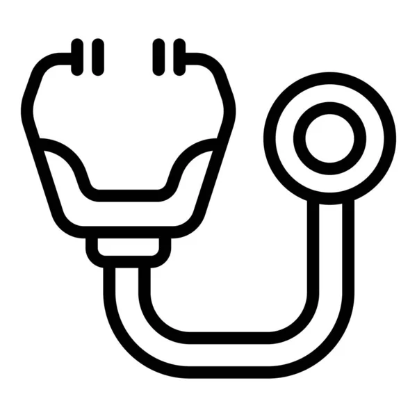 Stethoskop Icon Umrissvektor Herzinfarkt Operation Krankheit — Stockvektor